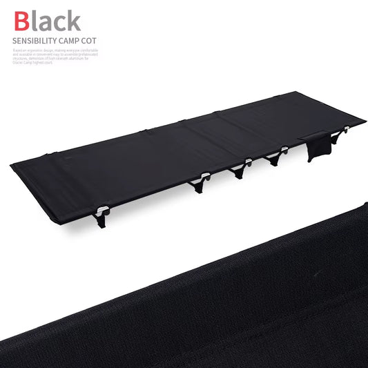 Outdoor Lightweight Portable Folding Camp Bed - Oxford Cloth Leisure Bed for Camping and Relaxation