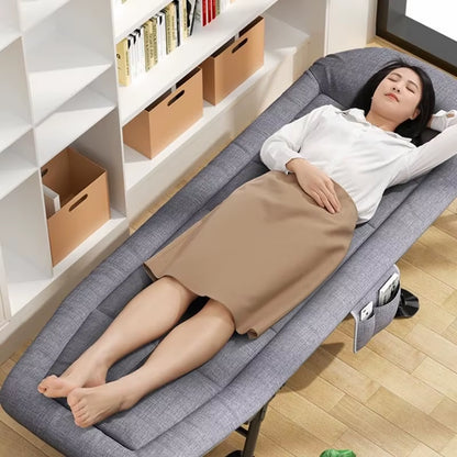 Portable Folding Bed for Outdoor Sleeping - Single Recliner Lounge Chair for Camping and Office Use