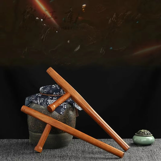 Qinggang Wood a Martial Art Both Crutches Duckweed Turn T Type Kidnapper T-Shaped Stick East Stick Weapon Arms Send Backpack
