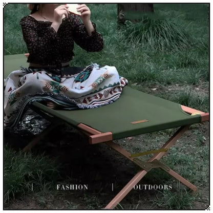 Portable Double Camping Cot Chair - Lightweight Aluminum Alloy Folding Bed for Outdoor Use