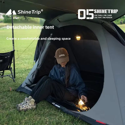 Shinetrip Lightweight Tunnel Camping Tent with Sun Protection and Spacious Design, Made from Durable Oxford Cloth, Multifunctional Outdoor Shelter