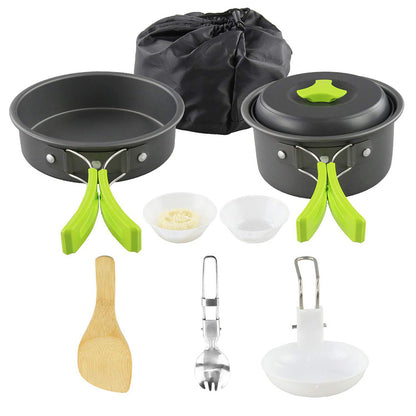 Juego de utensilios de cocina para acampar de aventura épica