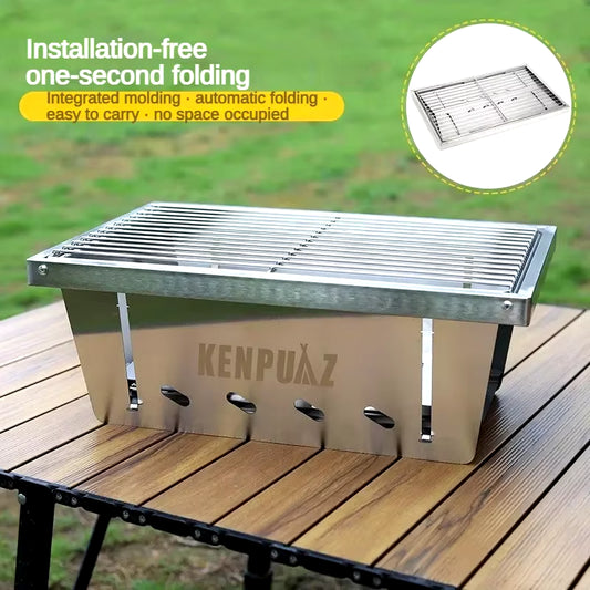 Hot Selling Outdoor Folding Barbecue Stove 304 Stainless Steel Oven Thickened Mini IGT Barbecue Rack BBQ두꺼운 미니 오븐