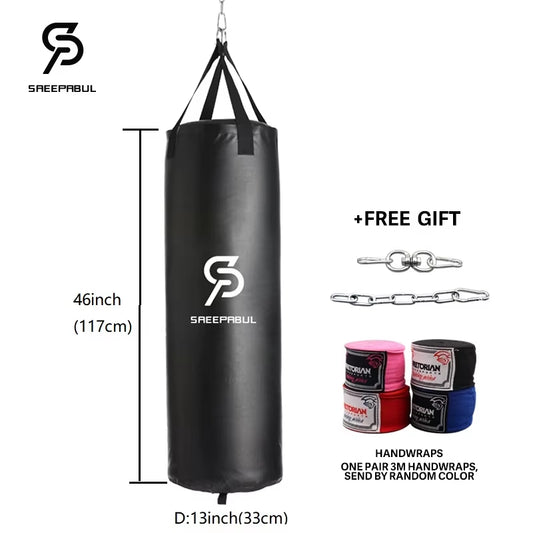 40/46In Professional Boxing Sandbag Punching Bag Training Fitness with Hanging Kick Adults Gym Exercise Empty-Heavy Boxing Bag