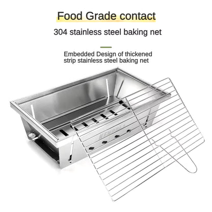Hot Selling Outdoor Folding Barbecue Stove 304 Stainless Steel Oven Thickened Mini IGT Barbecue Rack BBQ두꺼운 미니 오븐