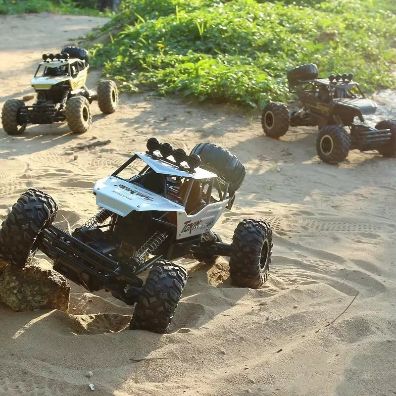 4WD 37CM Remote Control Off-Road RC Car - Super Alloy 4X4 Climbing Truck Buggy RTR Electric Vehicle for Children