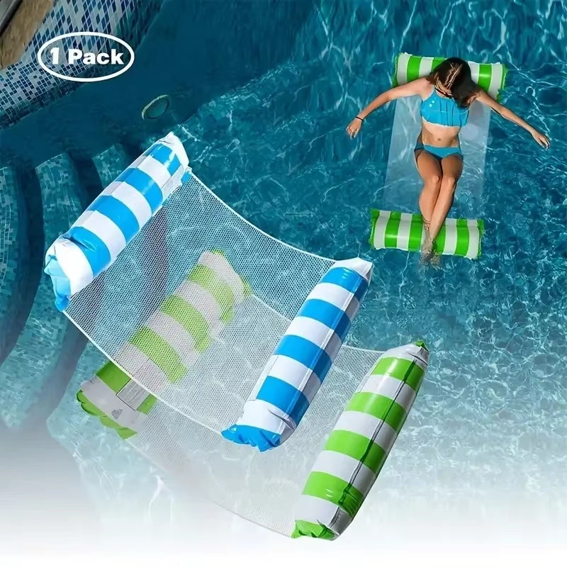 Float Your Worries Away: 1PC Inflatable Float Hammock for Adults – The Ultimate Poolside Lounging Experience This Summer!