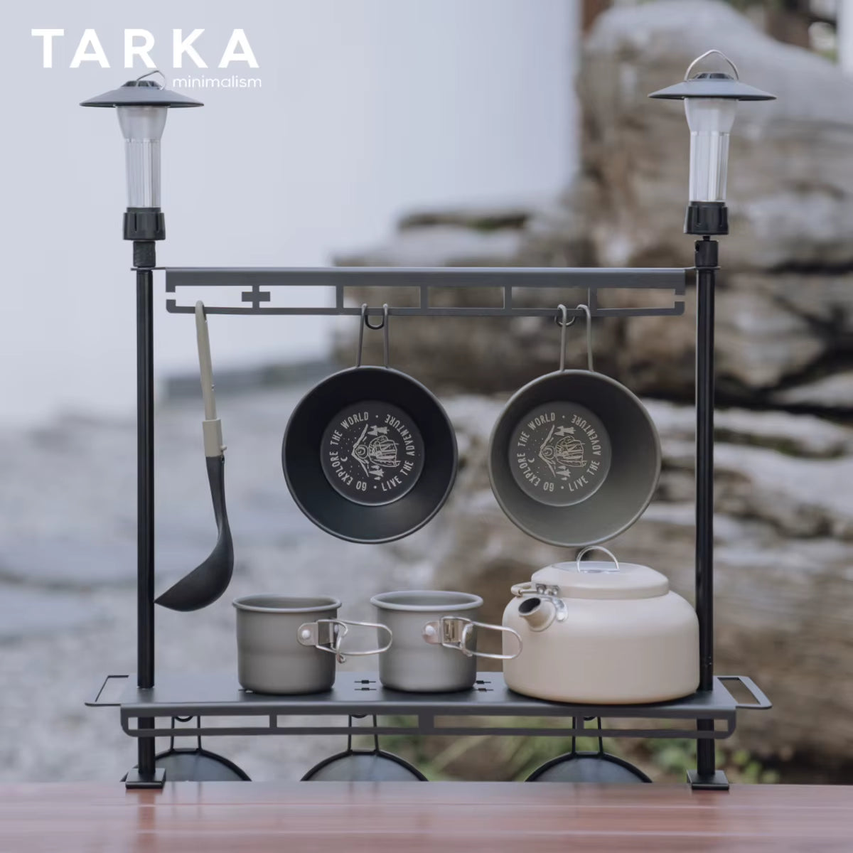 TARKA's Fancy-Pants Camping Hangout Stand: Where Your Lanterns and Sporks Can Chill Together!