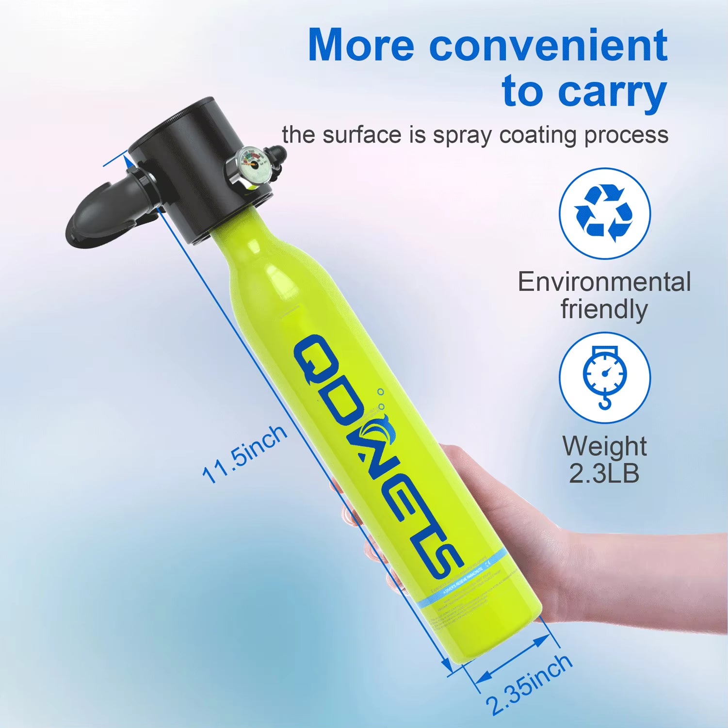 Scuba Diving Tank, 0.5L Scuba Tank ,5-10 Minutes of Underwater Capability.Mini Scuba Tanks, Scuba Diving Tanks Complete with P