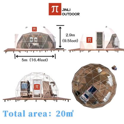 Geodesic Dome Tent - Luxury Outdoor Glamping Experience with Transparent Starry Sky Design and Free Global Shipping