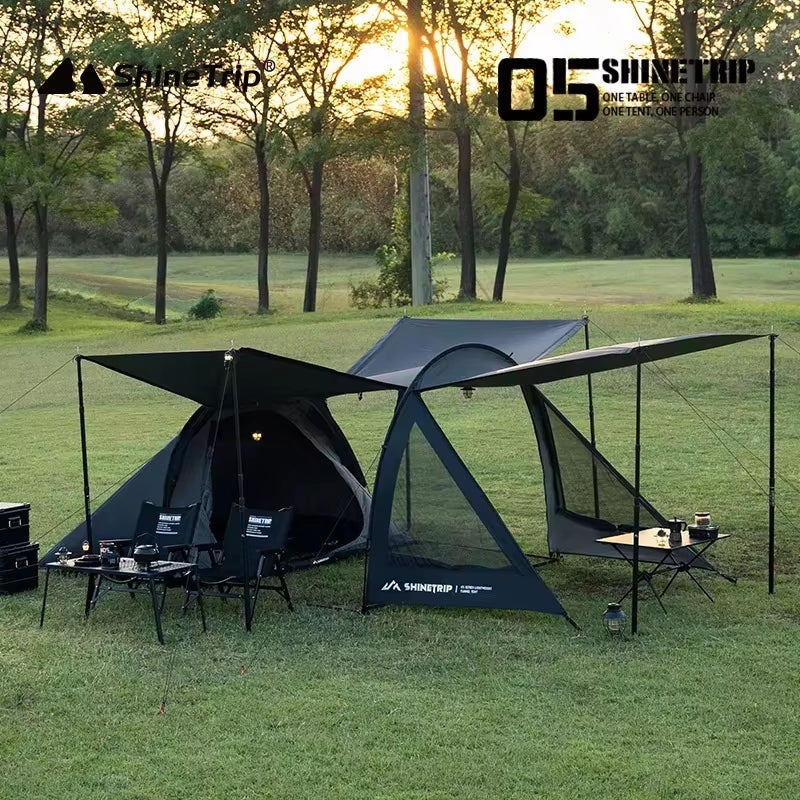 Shinetrip Lightweight Tunnel Camping Tent with Sun Protection and Spacious Design, Made from Durable Oxford Cloth, Multifunctional Outdoor Shelter