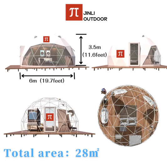 Geodesic Dome Tent - Luxury Outdoor Glamping Experience with Transparent Starry Sky Design and Free Global Shipping