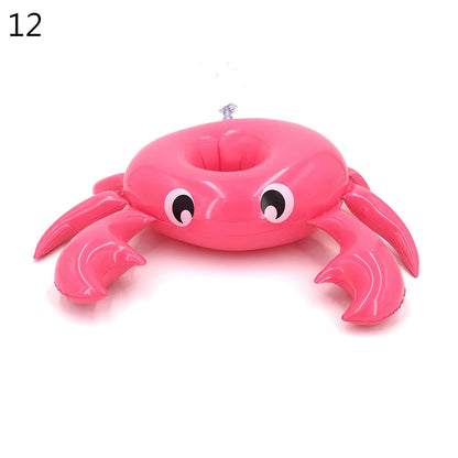 1PC Inflatable Float Cup Pad Swimming Pool Drink Cup Stand Holder Cute Drink Pool Mat for Kids Toy Summer Pool Party Decorations