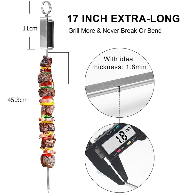17-Inch Shish-Kabob Swords: The Ultimate Grill Warriors with Slidey Handles for Epic BBQ Battles!